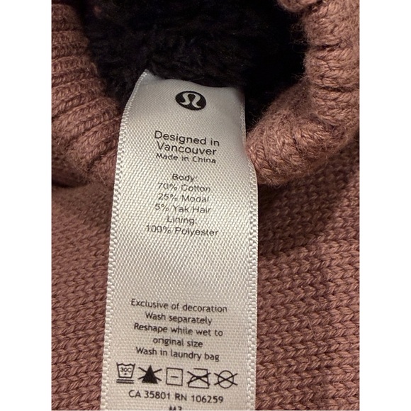 LULULEMON Fleece Lined Knit Mittens  in Spanish Oak (Mauve/Pink) O/S - Picture 7 of 8